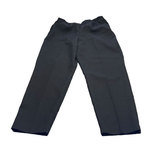Alfred Dunner Pants Women 14 Black 100% Polyester Elastic Waist Straight Leg - Picture 1 of 6